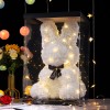 永生花兔子38女神节礼物送女友创意仿真花情人节礼物玫瑰花兔子