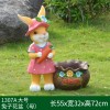 花园卡通兔子花缸园艺种植动物花盆玻璃钢雕塑装饰品草坪布景摆件
