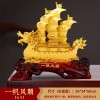 中式龙船一帆风顺摆件 开业大吉办公室玄关招财乔迁树脂工艺品