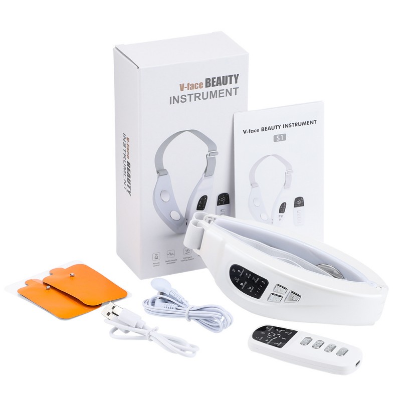 跨境爆品美容仪 遥控款EMS微电流面部按摩仪6模式18力度V脸美容仪