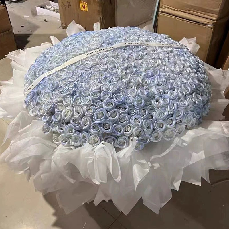 999朵玫瑰花粉假花仿真花束送人女朋友永生花香皂花高级感情人节