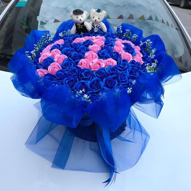 999朵玫瑰花束花表白订婚520走心礼品鲜花香皂花送女友结婚