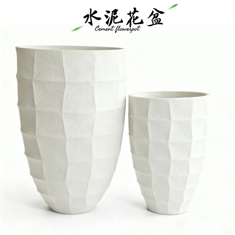 水泥花盆  石头凹凸纹理创意 户外草坪公园广场园林景观摆件