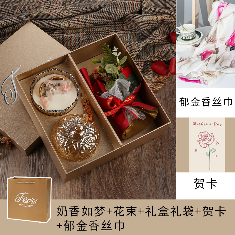 教师母亲节生日礼物礼品送妈妈伴手礼永生花香皂花玫瑰花束高级感