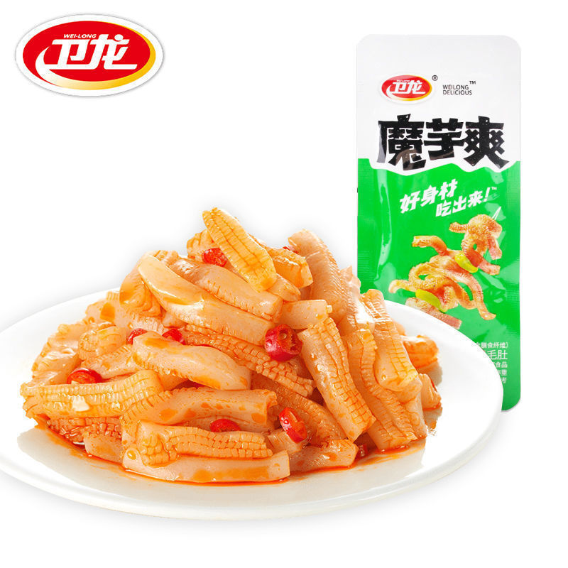 卫龙魔芋爽1斤约27包魔芋丝素毛肚辣条香辣麻辣散装500g超市同款