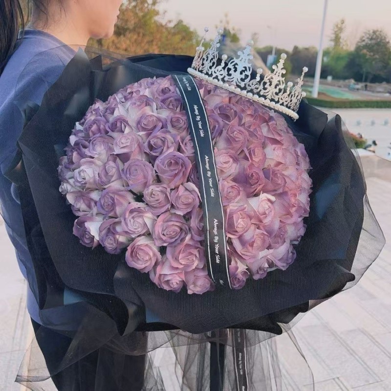 99朵玫瑰花束七夕情人节礼物送女友生日浪漫礼物香皂永生花情人节