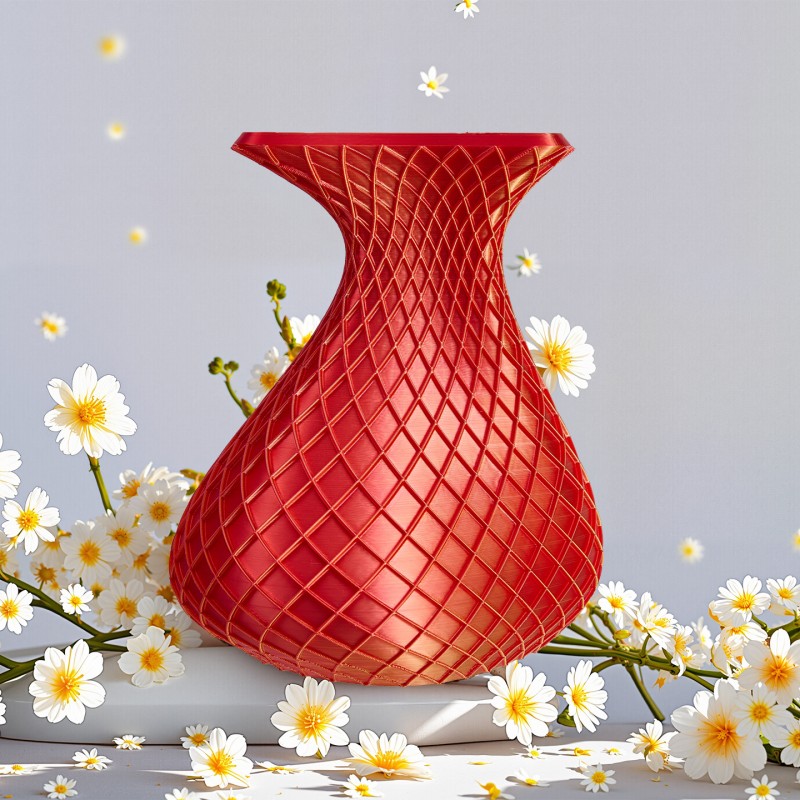 3D打印塑料花瓶北欧色花瓶装饰工艺品仿釉干湿花插花容器客厅摆件
