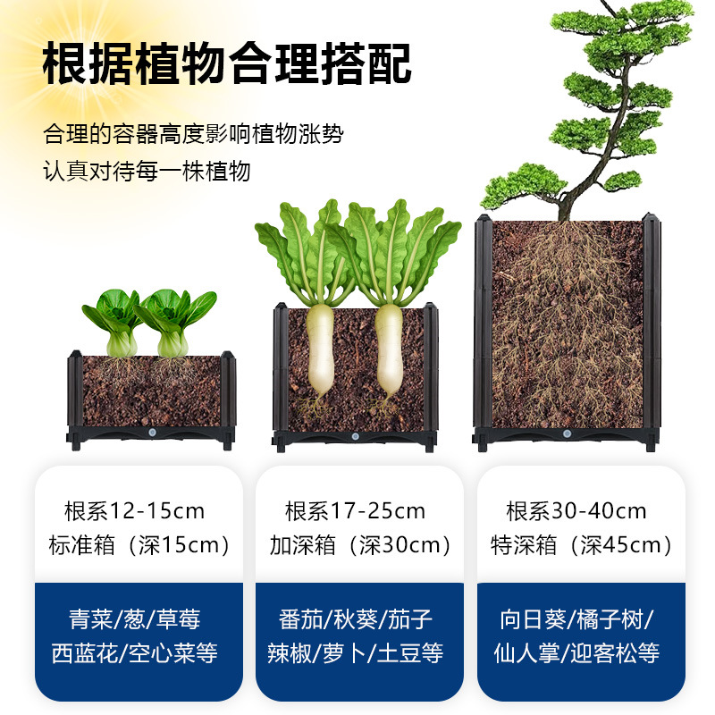 蔬菜花园种植箱塑料韭菜拼装酒店蔬菜箱耐用阳台种花神器种菜造型