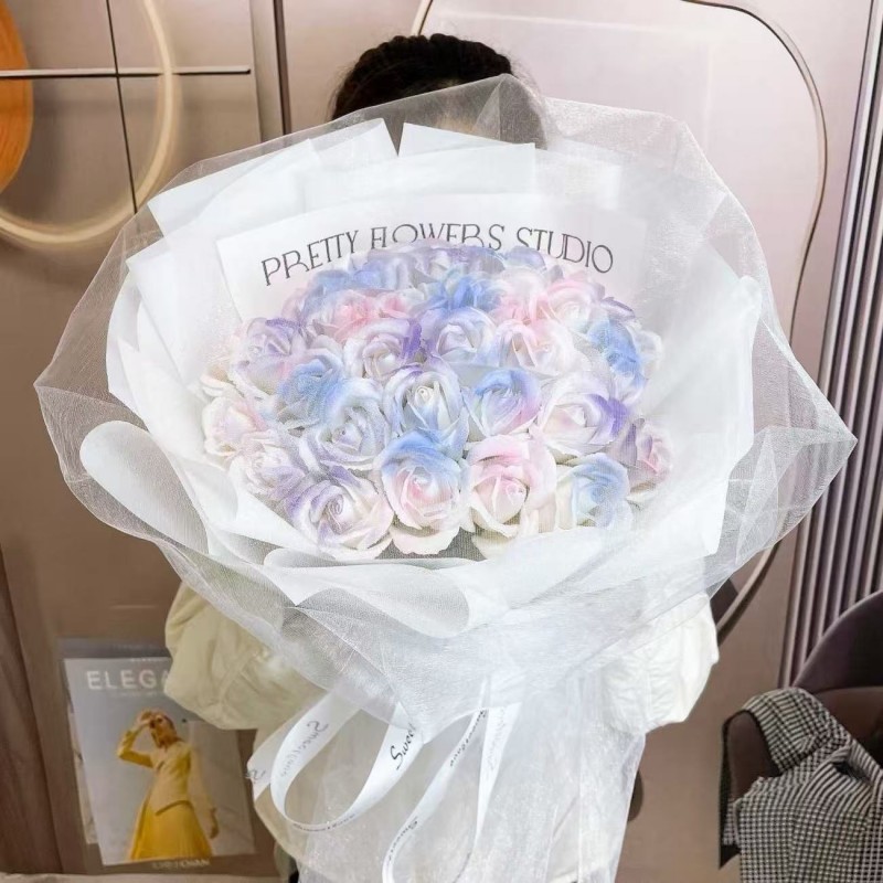 99朵玫瑰花束七夕情人节礼物送女友生日浪漫礼物香皂永生花情人节