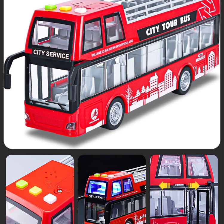 儿童公交车玩具大号开门公共汽车模型仿真宝宝巴士玩具大巴车男孩