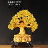 黄水晶发财树酒柜装饰品摆件家居客厅聚财风水摇钱树创意开业礼品