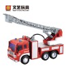 厂家直供1:16云梯车喷水救援消防清障环卫车声光玩具惯性大工程车