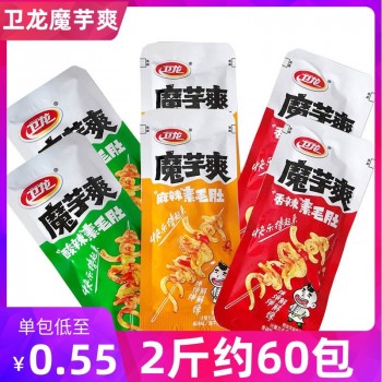 卫龙魔芋爽1斤约27包魔芋丝素毛肚辣条香辣麻辣散装500g超市同款