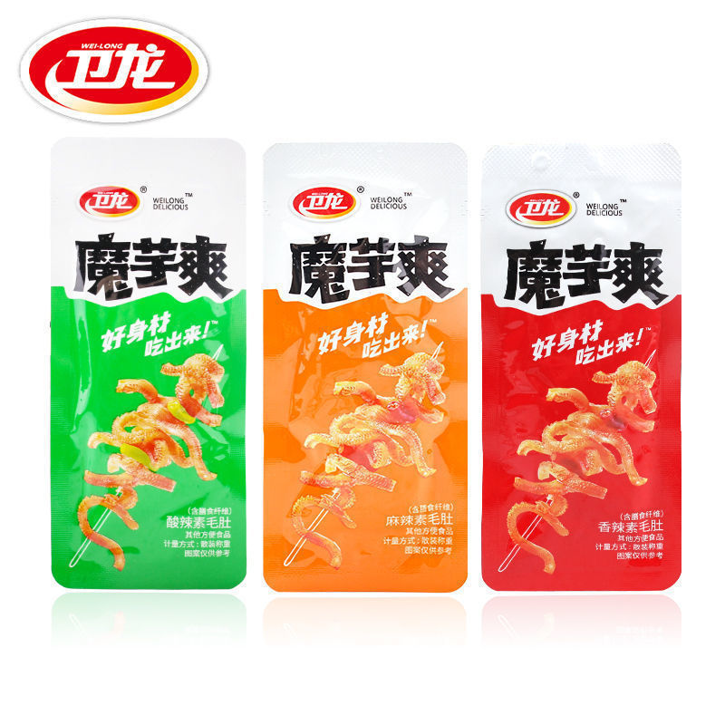 卫龙魔芋爽1斤约27包魔芋丝素毛肚辣条香辣麻辣散装500g超市同款