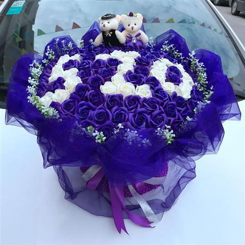 999朵玫瑰花束花表白订婚520走心礼品鲜花香皂花送女友结婚