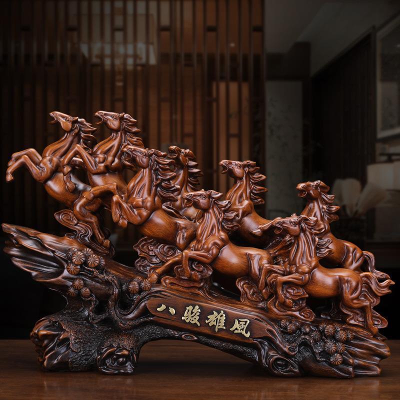 八骏雄风马摆件招财风水工艺品老板办公室桌摆设乔迁公司开业礼品