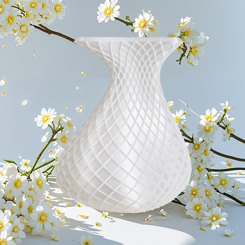 3D打印塑料花瓶北欧色花瓶装饰工艺品仿釉干湿花插花容器客厅摆件