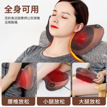 颈椎按摩器家用电器肩颈腰部按摩仪全身可用多功能按摩枕按摩神器