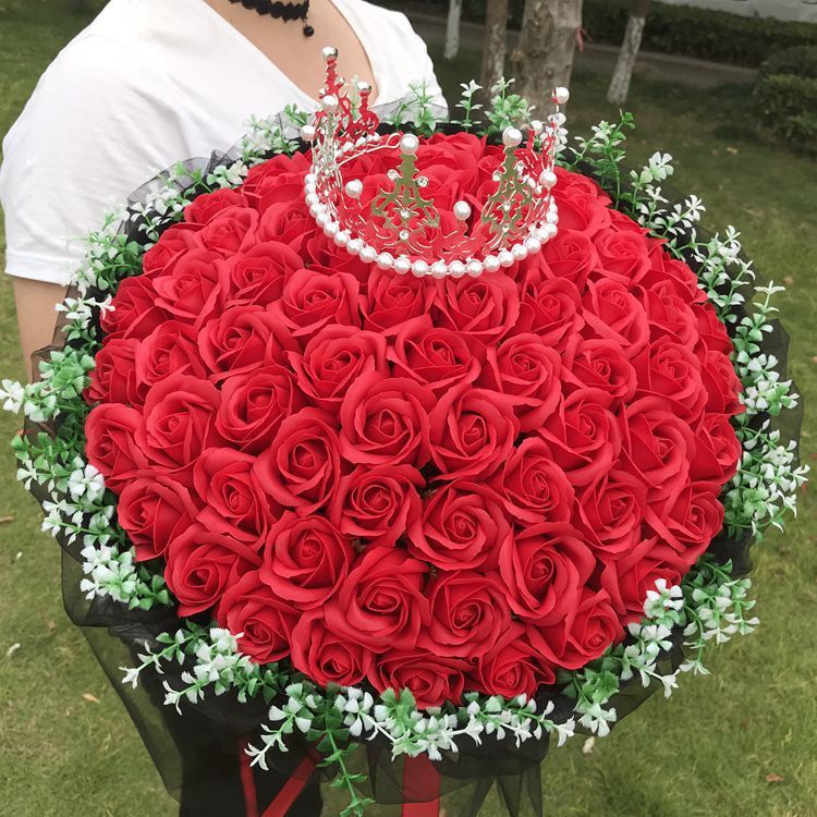 999朵玫瑰花束花表白订婚520走心礼品鲜花香皂花送女友结婚