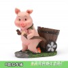 庭院花园装饰工艺品摆件可爱小猪花盆创意办公室桌面收纳树脂笔筒