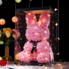 永生花兔子38女神节礼物送女友创意仿真花情人节礼物玫瑰花兔子