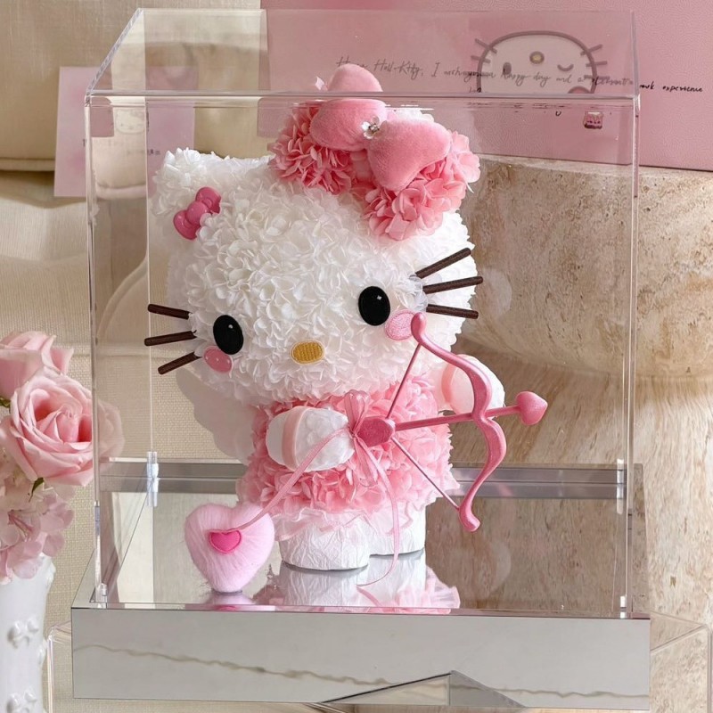 2025圣诞礼物kitty永生花苹果可爱猫咪情人节送女友生日礼物批发