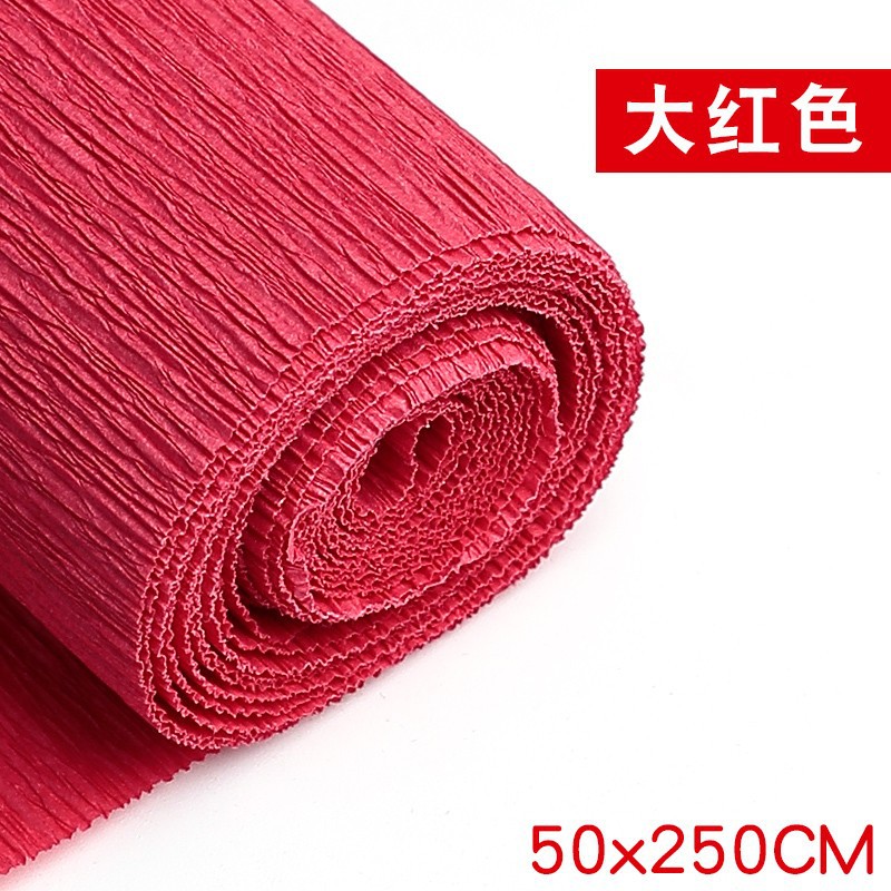加厚皱纹纸康乃馨diy花手工材料纸彩色褶皱纸玫瑰花卷边纸手揉纸