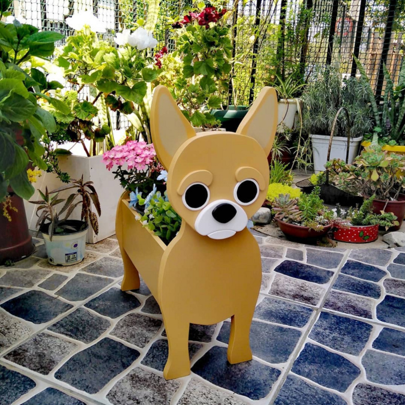 跨境创意花盆宠物摆件盆栽阳台花园家居装饰品庭院创意狗花盆摆件