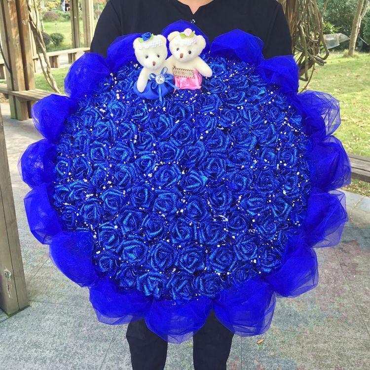 999朵玫瑰花束花表白订婚520走心礼品鲜花香皂花送女友结婚