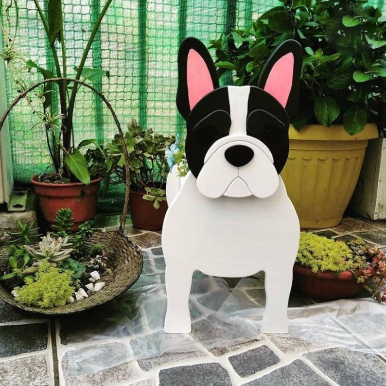 跨境创意花盆宠物摆件盆栽阳台花园家居装饰品庭院创意狗花盆摆件