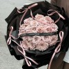 轻奢永生花仿真香皂花七夕芭蕾风送女友玫瑰花束蝴蝶结曼塔玫瑰花