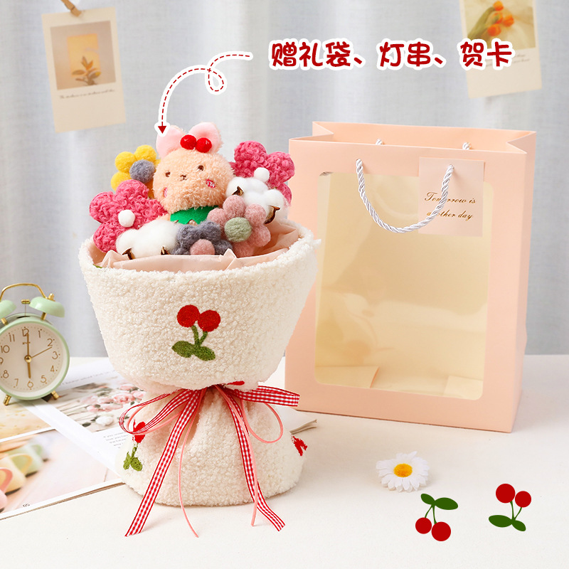 母亲节创意礼物送妈妈成品公仔玩偶花束香皂玫瑰花生日礼物
