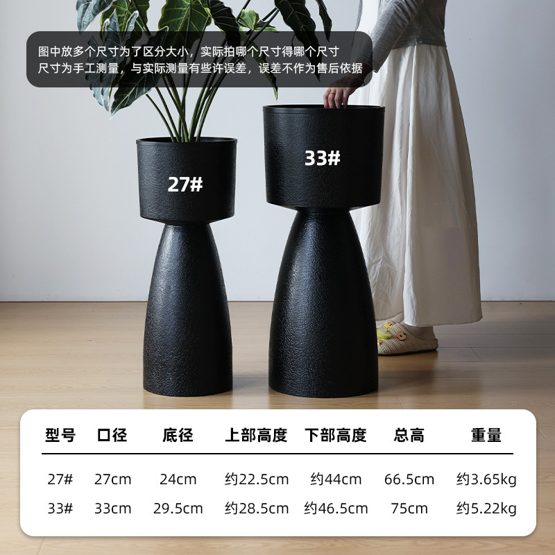 室内户外通用火炬头高款树脂花盆摆放简约大气园林造景花盆