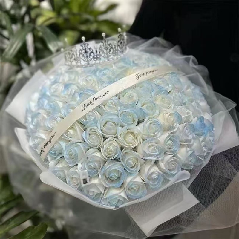 99朵玫瑰花束七夕情人节礼物送女友生日浪漫礼物香皂永生花情人节