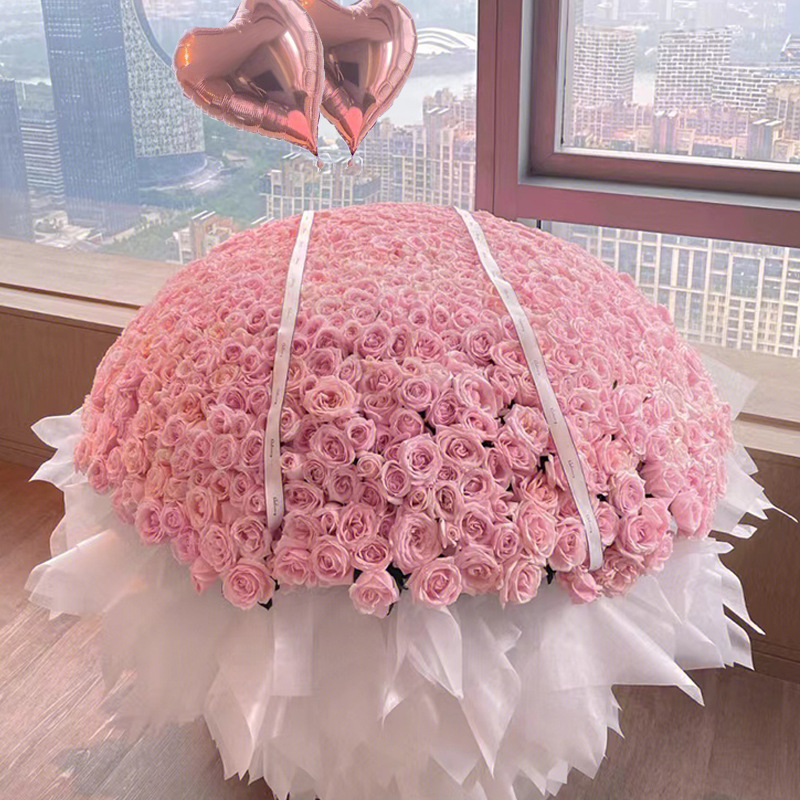 订婚玫瑰花配送鲜花速递同城花束朵99情人节红粉生日991999其他