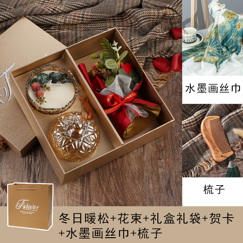 教师母亲节生日礼物礼品送妈妈伴手礼永生花香皂花玫瑰花束高级感