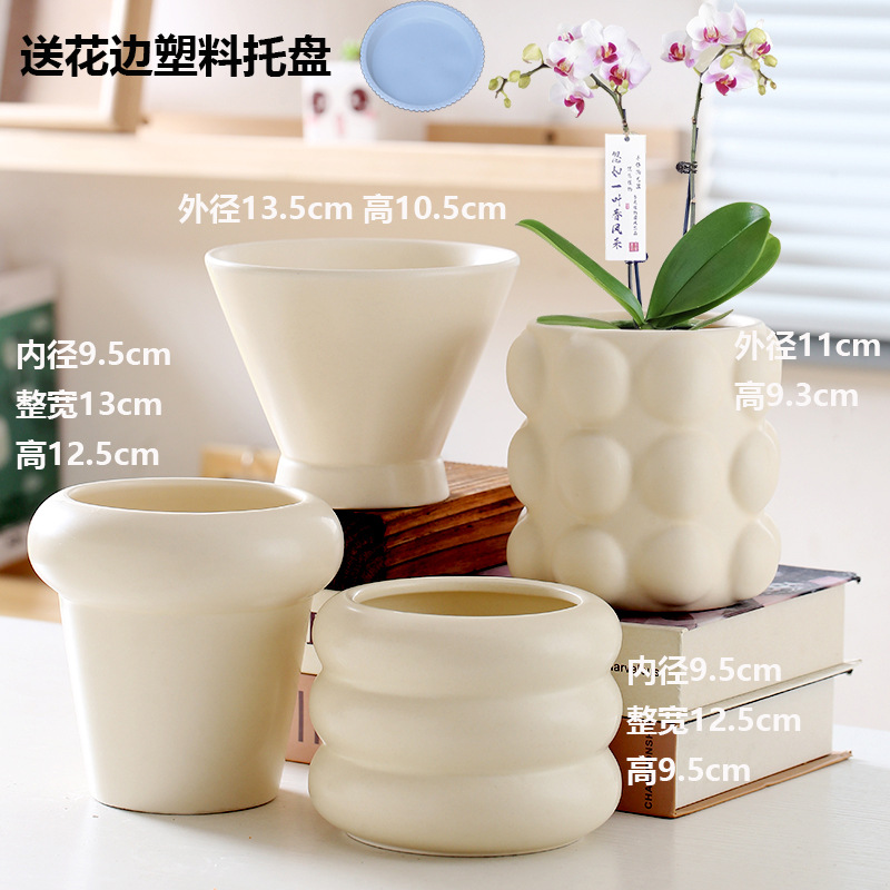 批发多肉花盆陶瓷复古盆栽创意盆粗陶多肉植物大口径组合套装大号