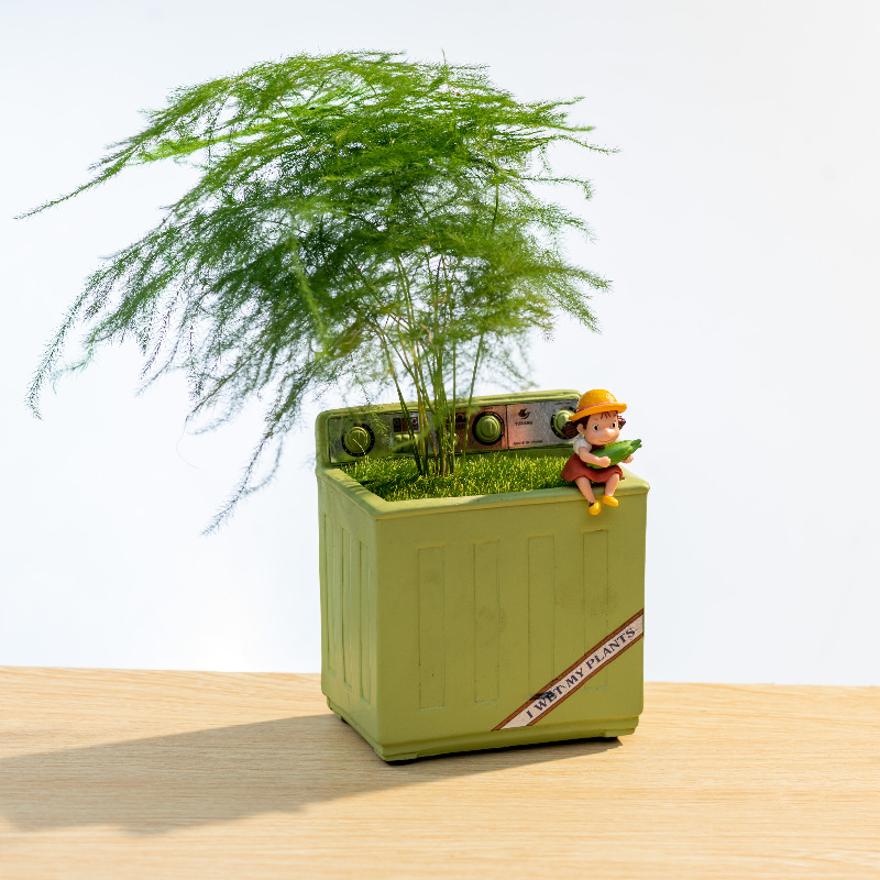 新品创意多肉花盆摆件树脂工艺品花园家居装饰品怀旧种植盆摆设品