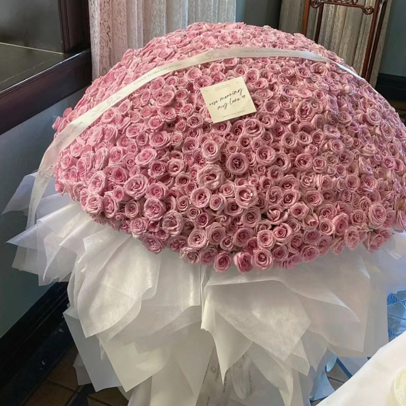 求婚朵玫瑰花束52送女友七夕花束9990表白配送鲜花速递同城朵