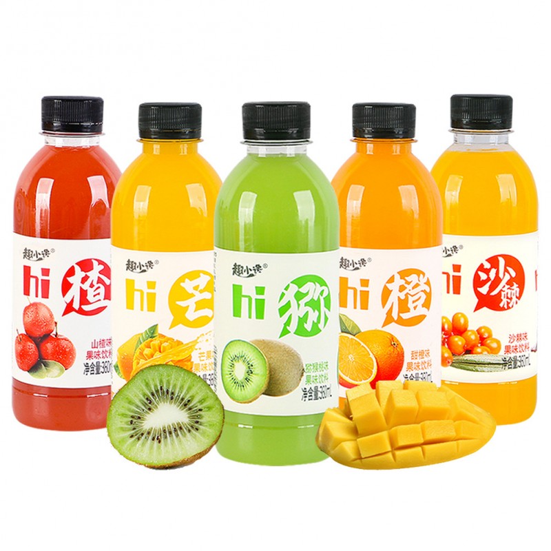 360ml*24瓶果汁饮料整箱批发橙汁芒果汁猕猴桃汁山楂果味饮品代发