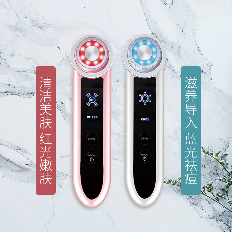 跨境家用微电流冷热美容仪器光子嫩肤按摩仪rf提拉脸部导入仪