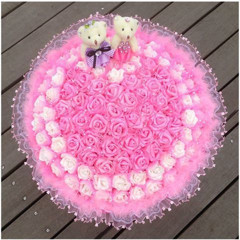 999朵玫瑰花束花表白订婚520走心礼品鲜花香皂花送女友结婚