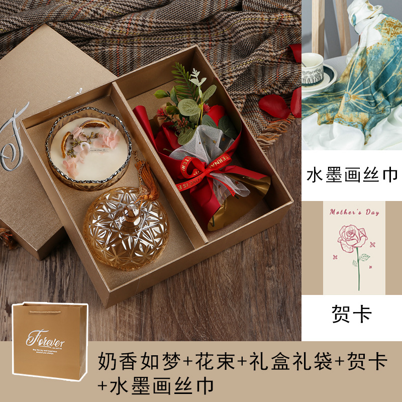 教师母亲节生日礼物礼品送妈妈伴手礼永生花香皂花玫瑰花束高级感