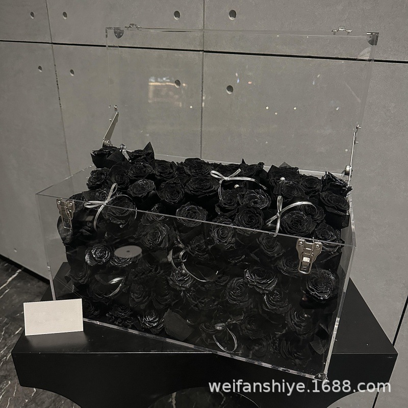 厂家直发玫瑰永生花巨型行李箱高级感花盒送女友闺蜜生日礼物批发