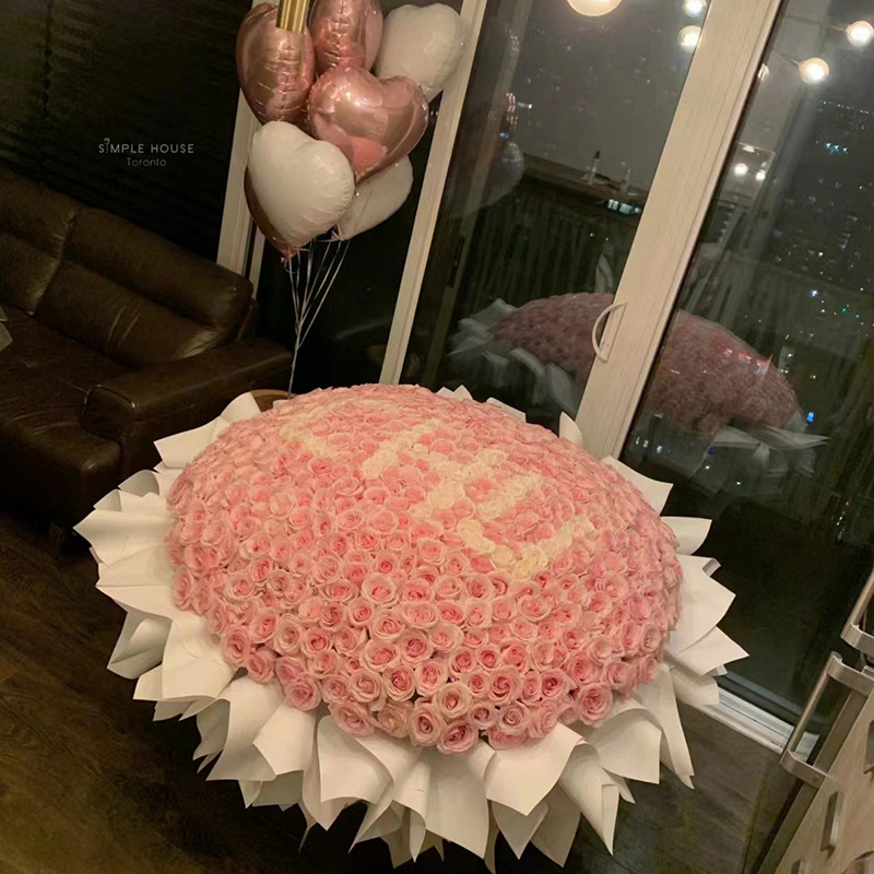 求婚朵玫瑰花束52送女友七夕花束9990表白配送鲜花速递同城朵
