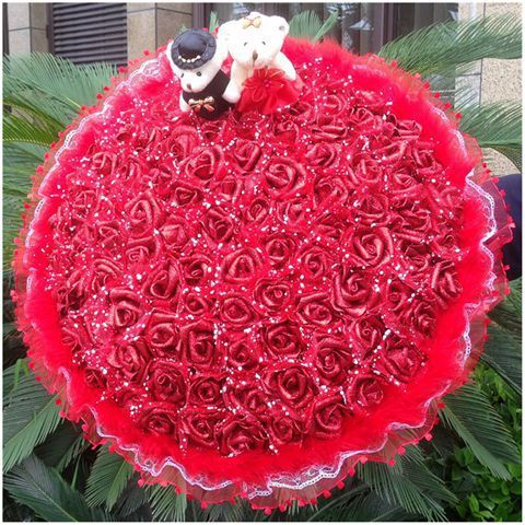 999朵玫瑰花束花表白订婚520走心礼品鲜花香皂花送女友结婚