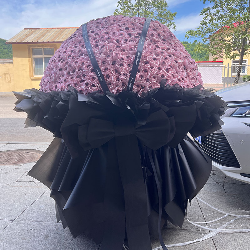999朵玫瑰花粉假花仿真花束送人女朋友永生花香皂花高级感情人节