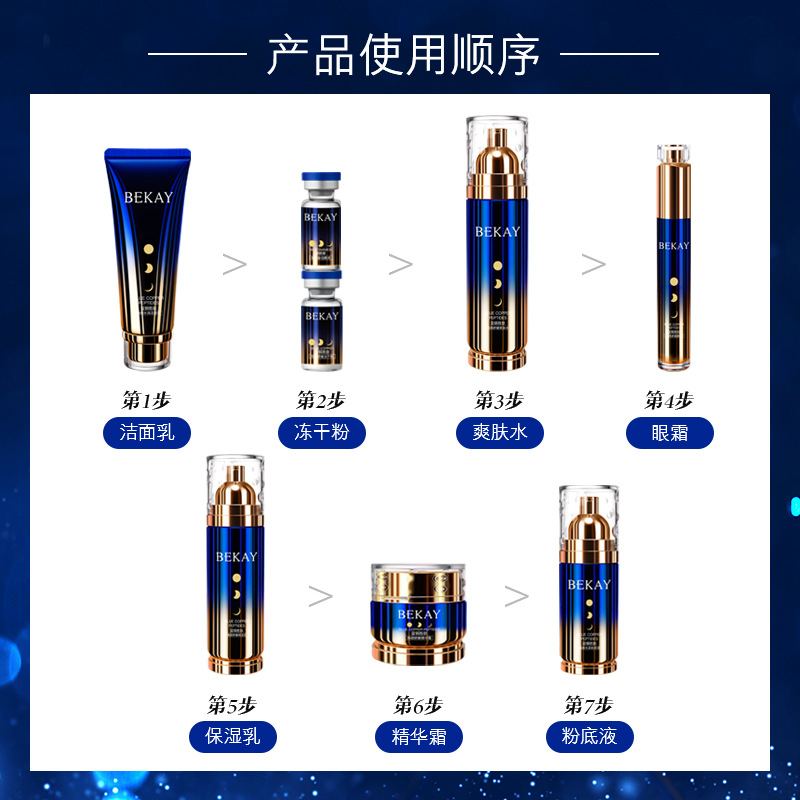 碧琳蓝铜胜肽化妆品套装补水保湿套盒美容院院线护肤套盒厂家直销