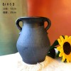 复古手工陶瓷粗陶花瓶水培器皿花园装饰客厅摆件多彩干花双耳花瓶