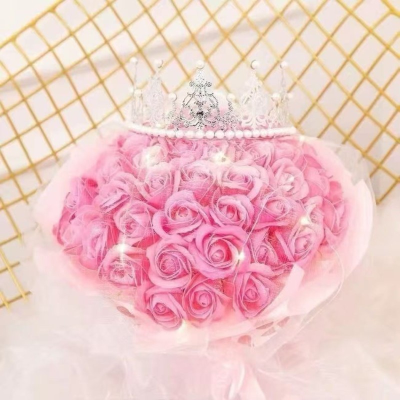 99朵玫瑰花束七夕情人节礼物送女友生日浪漫礼物香皂永生花情人节
